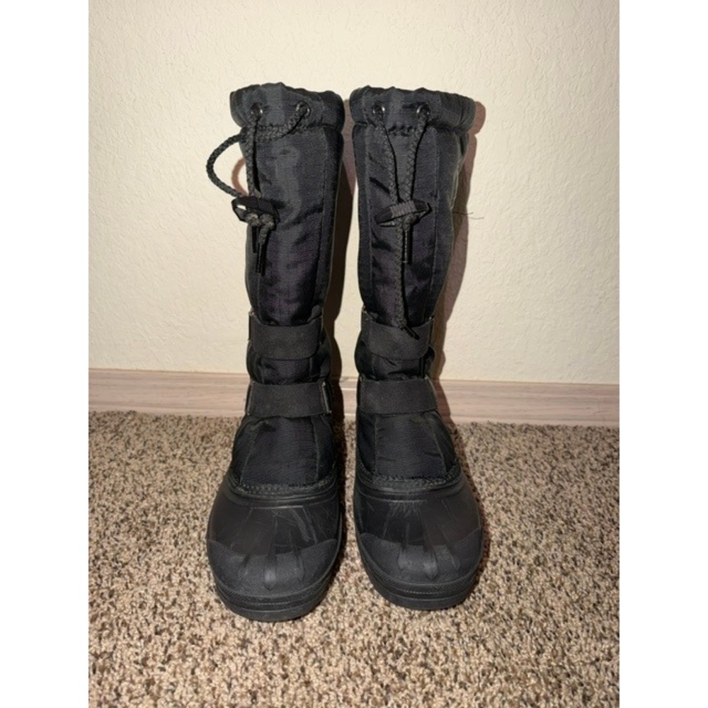 Sorel Vintage Black Winter Snow Boots Tall Waterproof Rubber Made in Canada